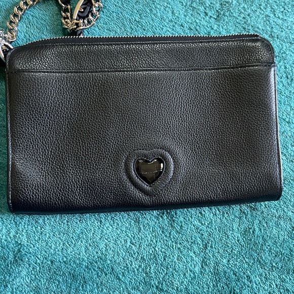 Brighton Black Leather Crossbody Bag with Heart Accent - Picture 2 of 8